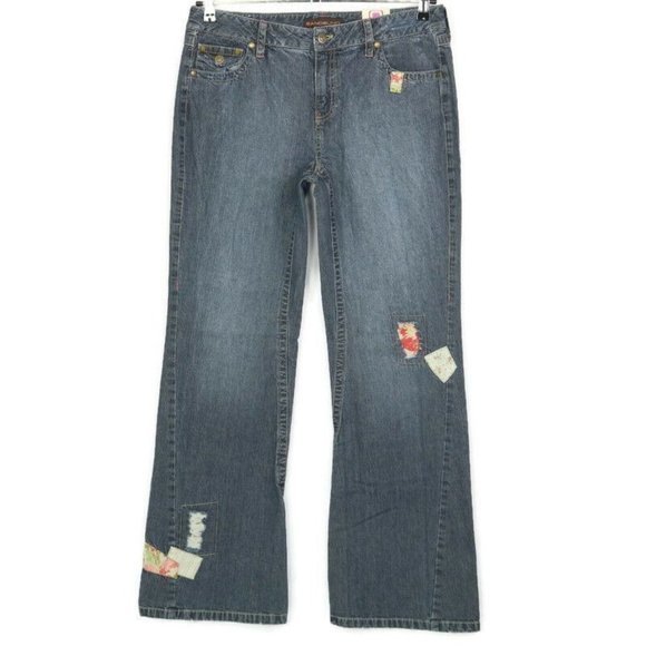 Bandolino Flare‎ Jeans Distressed Patches 10 - Picture 1 of 12